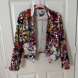 Ovi Multicolor Floral Blazer cropped size large